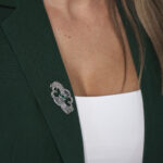 Broșă Argint 925 Fundiță Stilizată - Green Agate - imagine 3