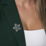 Broșă Argint 925 Floare Filigranată - Smoky Quartz - imagine 3