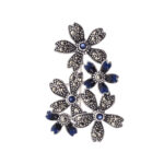 Broșă Argint 925 Flori - Sapphire - imagine 2
