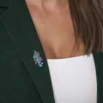 Broșă Argint 925 Crenguță cu Flori - Turquoise - imagine 3