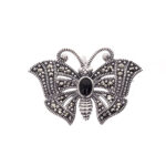Broșă Argint 925 Fluturaș - Onyx - imagine 2