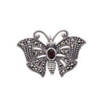 Broșă Argint 925 Fluturaș - Rhodolite - imagine 2