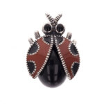 Broșă Argint 925 Buburuză Roșie - imagine 3