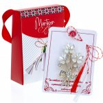 Broșă Mărțișor Gentuță - Buchețel cu Flori Albe