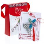 Broșă Mărțișor Gentuță - Floare Colorată