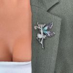 Broșă Mărțișor Gentuță - Zână cu Aripi Mov - imagine 3