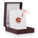 Broșă Pin Premium Gold Plated - Trandafir Roșu