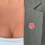 Broșă Pin Premium Gold Plated - Trandafir Roșu - imagine 3