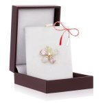 Broșă Pin Premium Gold Plated - Floare Cu Petale Roz