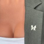 Broșă Pin Premium Gold Plated - Fluturaș Sclipitor - imagine 3