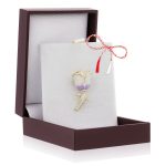 Broșă Pin Premium Gold Plated - Trandafir Mov