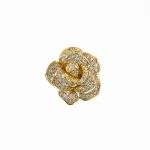 Broșă Pin Premium Gold Plated - Trandafir cu Pietricele - imagine 2