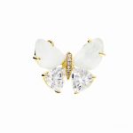 Broșă Pin Premium Gold Plated - Fluturaș cu Aripi Albe - imagine 2
