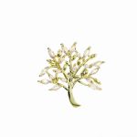 Broșă Pin Premium Gold Plated - Copacul Vieții cu Pietricele - imagine 2