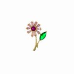 Broșă Pin Premium Gold Plated - Floricică Delicată - imagine 2