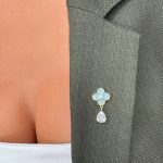 Broșă Pin Premium Gold Plated - Trifoi Albastru - imagine 3