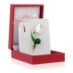 Broșă Premium Gold Plated - Lalea cu Sidef