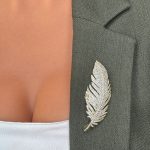 Broșă PREMIUM Gold Plated - Frunză Aurie - imagine 3