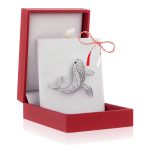 Broșă PREMIUM White Plated Palladium - Model Balenă