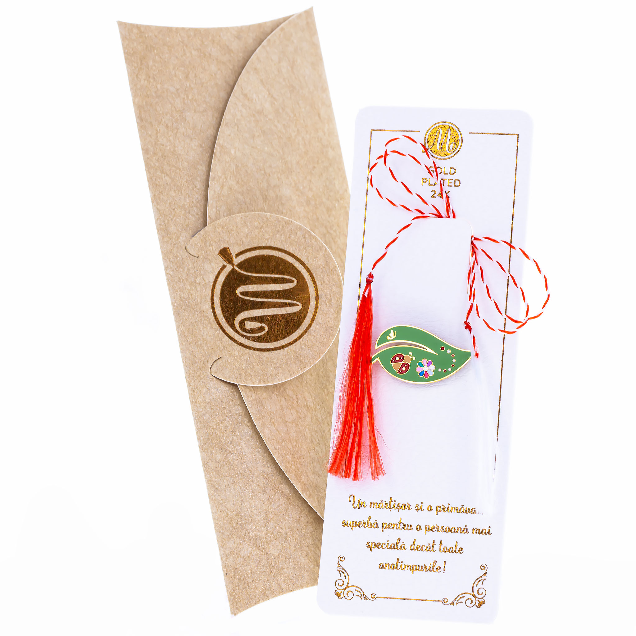 IRIS-101 Broșă Iris Gold Plated Frunzuliță - imagine 1