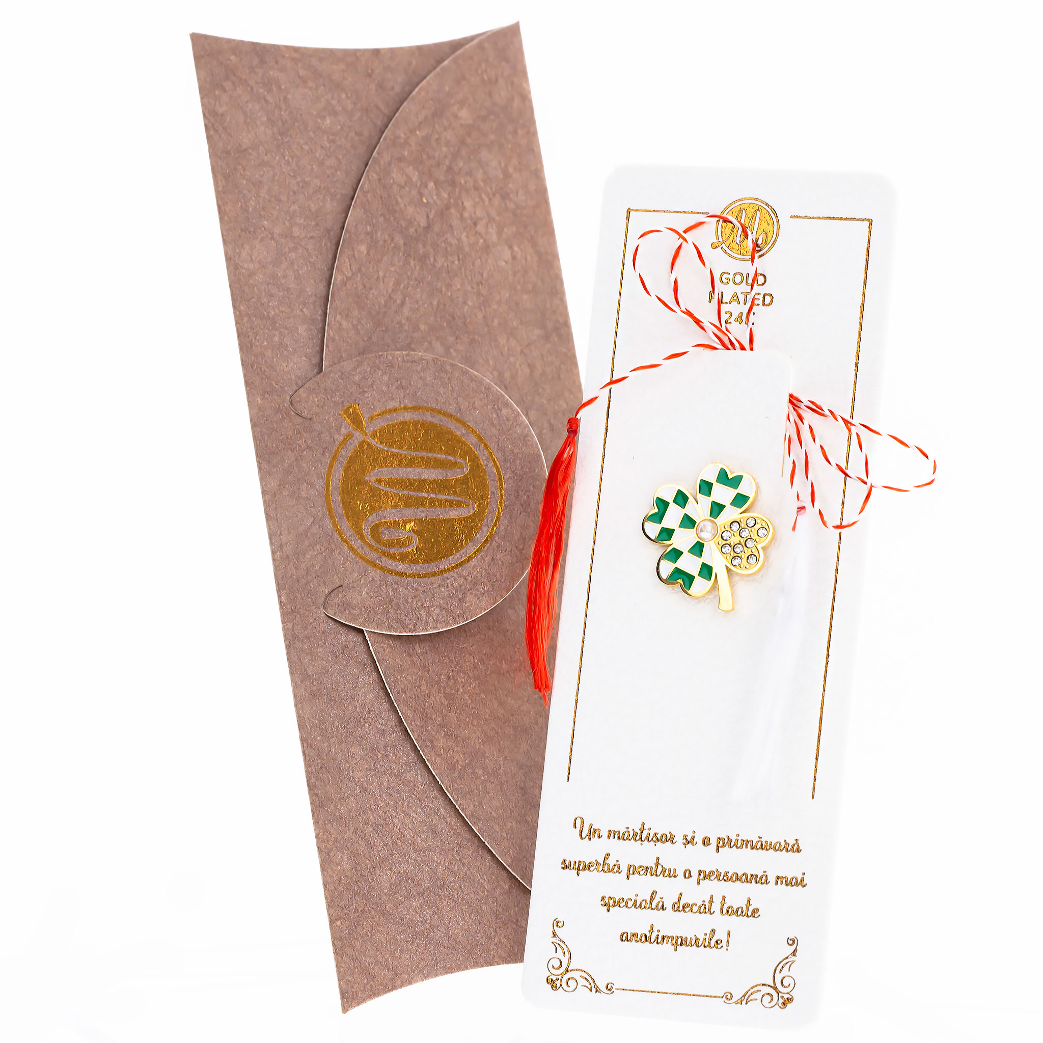 IRIS-109 Broșă Iris Pin Gold Plated Trifoi - imagine 1