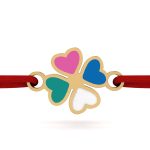 Brățară Mărțișor Iris Gold Plated Trifoi cu Patru Foi Colorat - imagine 2