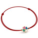 Brățară Mărțișor Iris Gold Plated Trifoi cu Patru Foi Colorat - imagine 3