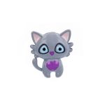 Broșă Pin Mărțișor Copii - Pisicuță Gri cu Inimioară - imagine 2