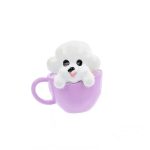 Broșă Pin Mărțișor Copii - Cățeluș în Cană Mov - imagine 2