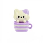 Broșă Pin Mărțișor Copii - Pisicuță în Cană Mov - imagine 2