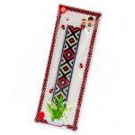 Brățară Textilă - Model Romburi Roșii și Galbene - imagine 2