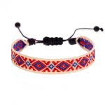 Brățară Textilă - Model Portocaliu și Roșu