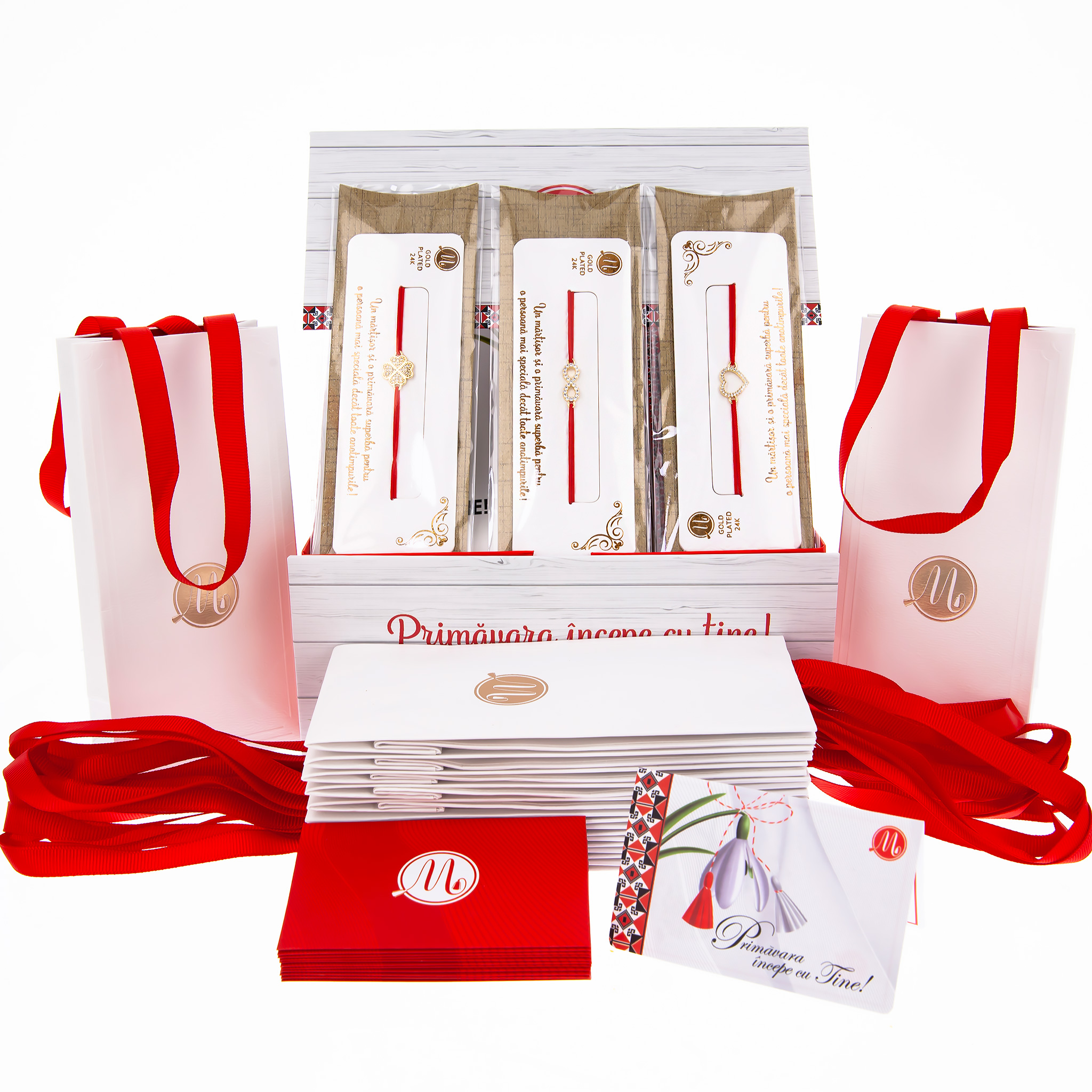 BOX-018-BRATARA-IRIS-ELIS Box Mărțișoare 12 buc. - Brățară Red Gold Plated - Iris Elis - imagine 1