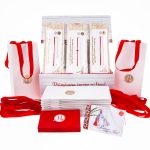 Box Mărțișoare 12 buc. - Brățară Red Gold Plated - Cristal Colorat