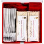 Box Mărțișoare 12 buc. - Brățară Alb-Roșu Gold Plated - Cristal White - imagine 2