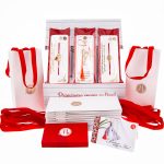 Box Mărțișoare 12 buc. - Broșă-Brățară Red Gold Plated Alpha