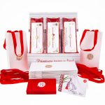 Box Mărțișoare 12 buc. - Brățară Alb-Roșu Gold Plated Alpha