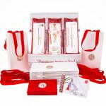 Box Mărțișoare 12 buc. - Broșă-Brățară Alb-Roșu Gold Plated Alpha