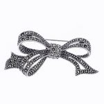 Broșă Argint 925 Fundă – Marcasite - imagine 2