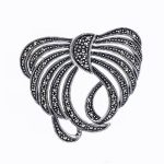 Broșă Argint 925 Fundă Design Silizat – Marcasite - imagine 2