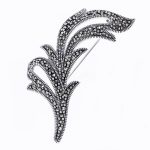 Broșă Argint 925 Model Frunză – Marcasite - imagine 2