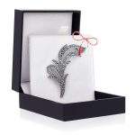 Broșă Argint 925 Model Frunză – Marcasite