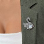 Broșă Argint 925 Model Lebădă – Marcasite - imagine 3