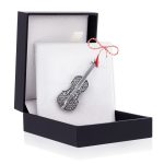 Broșă Argint 925 Vioară – Marcasite